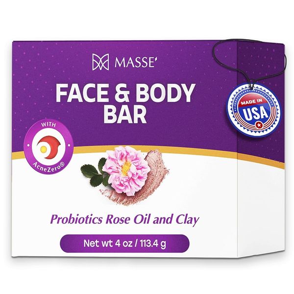 Skin Soothing Cleanser | Rose Oil and Clay Probiotic Face and Body Wash | Coleus and Vitex Berry extracts | Natural Organic Soap Bar Cleansing for Sensitive Skin l For Men and Women Pack of 3