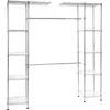 Expandable Adjustable Metal Hanging Storage Organizer Rack Wardrobe with Shelves