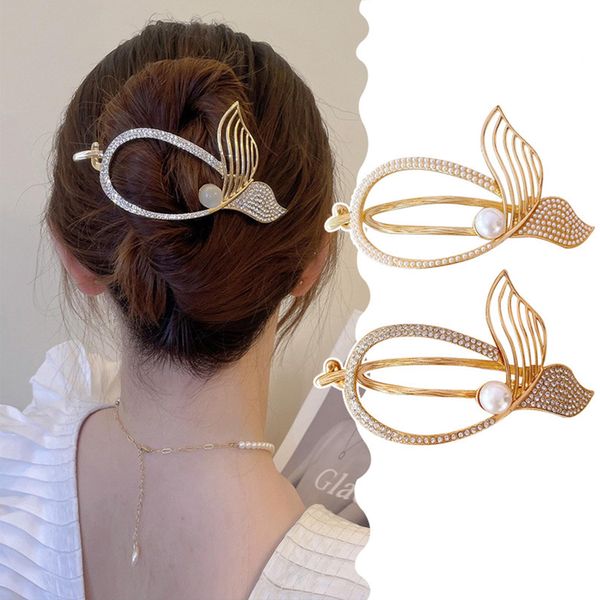 Haarklammer Damen, BYLife Rutschfest Haarklammern Haarspangen Vintage Haar Accessoires Elegant Haarschmuck für Frauen und Mädchen Dickes Haar Feines Haar 2 Stück