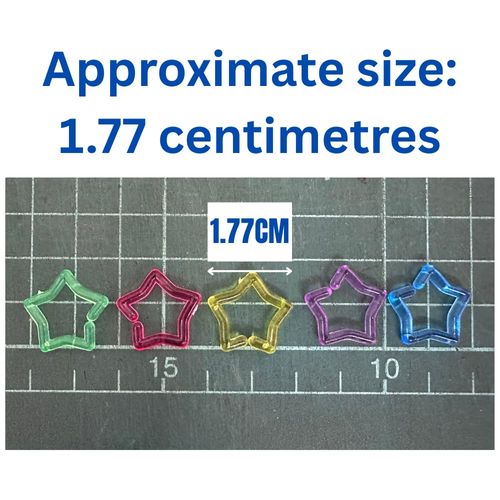 Power of Dream Star Shape Clear Color Chain Links Plastic Neon Toy Parrot Bird Foot Parts Kid DIY 100pcs