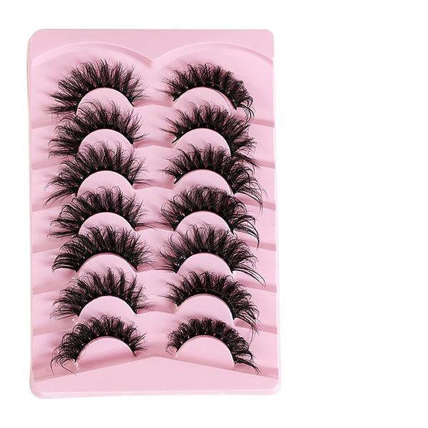 7 Paar Natürliche Wimpern, Künstliche Wimpern, Cat Eye Lashes, Falsche Wimpern Extensions, Natural Look Fake Lashes, Klare Band Half Lashes, Flauschige Falsche Wimpern, Natural Fake Lashes