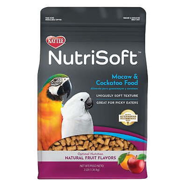 Nutri Soft Macaw & Cockatoo Pet Bird Food, 3 lb.