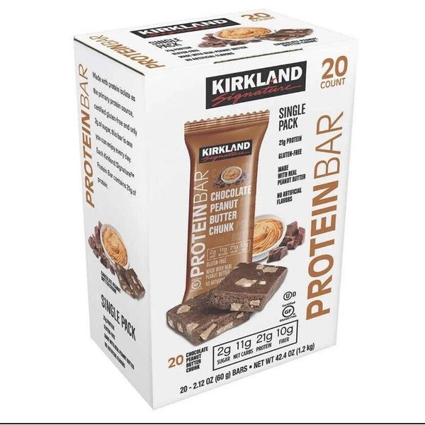 Kirkland Signature Protein Bars Chocolate Peanut Butter Chunk 2.12 oz 20-count