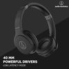 Audio-Technica ATH-S220BTBK Wireless On Ear Headphones, Black
