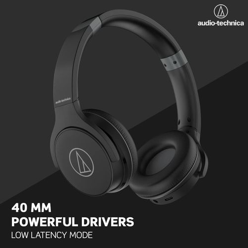 Audio-Technica ATH-S220BTBK Wireless On Ear Headphones, Black