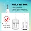Replacement Flossing Toothbrush Heads for Water Pick SF-01 / SF-02 / SF-03 / SF-04 with Crystal Cap- Compact - 3 Count - White