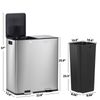 Compartment Trash Can Trash Can with Recycling Bin Combo 2 X 8 Gallons Silver