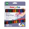 Pentel Brush Sign Pen 12pc Wallet