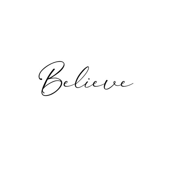 Believe Temporary Tattoo 3.5cm Size Pack Of 4