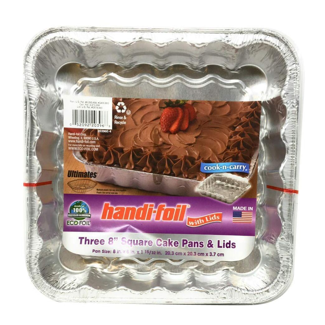 Disposable Aluminum 4 Compartment T.V Dinner Trays with Board Lid by Handi-foil #4145L