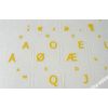 Dvorak Programmer Keyboard Label with Yellow Lettering Transparent for Computer LAPTOPS Desktop