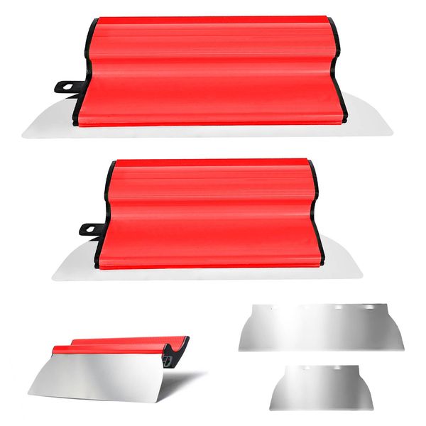 2 Stück Flächenspachtel Set, 25cm 40cm Spachtel Set, Glättspachtel, Edelstahl Spatel Werkzeug mit Ergonomischem Z-Griff, Trockenbau Spachtel für große Arbeitsbereich Wand Dekoration Bau