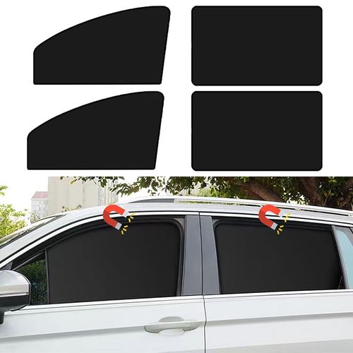 Car Side Window Sun Shades, 4 PCS Window Sunshades Privacy Curtains, 100% Block Light for Breastfeeding, Taking a nap, Changing Clothes, Camping