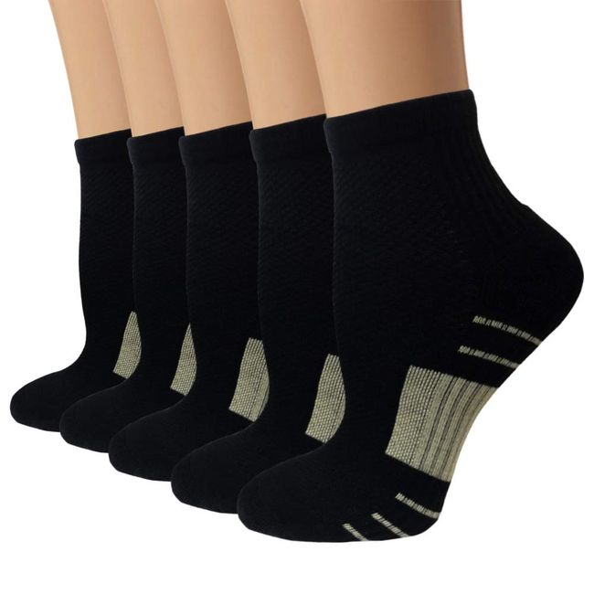 Copper Compression Socks for Men & Women Circulation-Ankle Plantar Fasciitis Socks Support for Athletic Running Cycling(S/M)