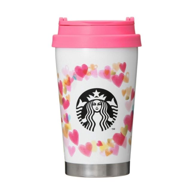 Starbucks Valentine's Day 2019 Stainless Steel ToGo Logo Tumbler, 12.8 fl oz (355 ml), Heart, Pink