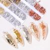 Nail Gold Foil Silver Foil Flakes 2 Case Gel Nail Resin Parts Nail Foil Hologram Gold Silver Rose Gold Ultra Thin Glitter Foil Nail Art Dego Parts Painting Decoration DIY Craft Material
