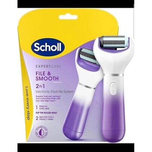 Scholl Velvet Smooth 2in1 File and Smooth Electric Foot File Pedi, for Hard Ski
