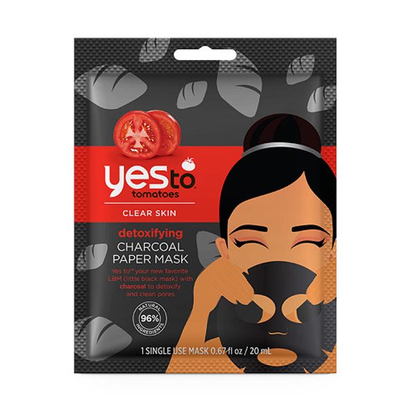 Yes To Tomatoes Clear Skin Detoxifying Charcoal Paper Mask, 1 Single Use Mask