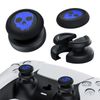 PlayRealm NO Falling Off Thumbstick Extender & Silicone Grip Cover 2 Sets for PS5 & PS4 Controller (Ghost Blue)
