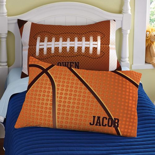 Let's Make Memories Sports Icons Plush Pillowcase, Personalized with Name, Basketball, Baseball, Football, Soccer - Soccer