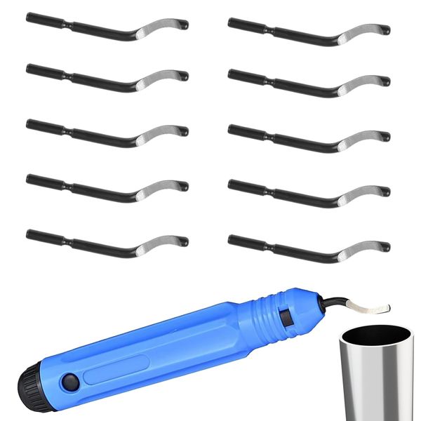 11Pcs Premium Deburring Tool Kit – Durable Handle & Sharp Blades, Tool for Plastic, Metal & Wood, Precision Edge Finishing