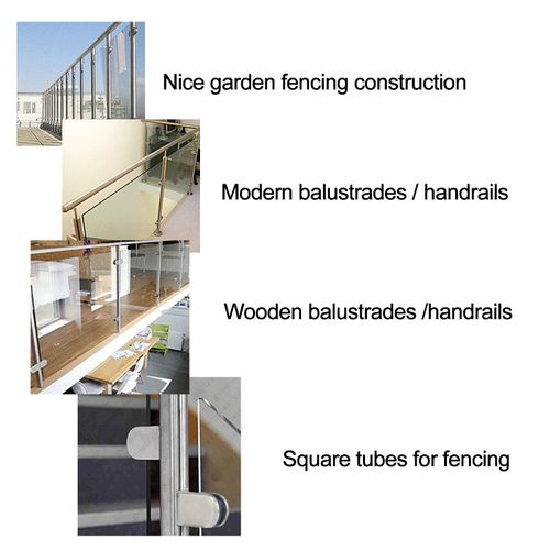 Discoball Glass Clamps 8 PCS 6-8mm Stainless Steel 304 Glass Clips Adjustable Glass Bracket Flat Back for Balustrade Staircase Handrail