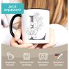 SpecialMe® Personalised Name Mug Monogram Initial Personalised Gifts L Inner Black Ceramic Mug