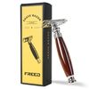 FREED Double Edge Razor,single blade razor,aluminum alloy handle in an elegant purple sandalwood color,with10 Japanese 6cr13 Stainless Steel Blades,It's the best gift for men, fathers,or birthdays