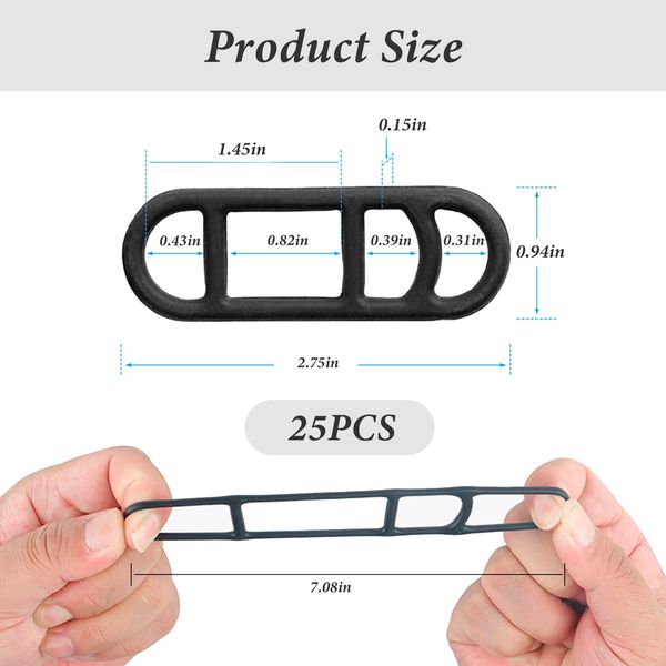 PIMXL 25er Pack Fahrradlicht Gummiband – Mehrzweck-Fahrrad-Silikon, Fahrrad Stretch Gummiringe für Lichter, Handys, Lautsprecherleuchten, Halterung, Fahrradlenker
