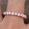 925 Silver Plated Opal Promise Ring 1.65 CT Simulated Diamond Stacking Rings