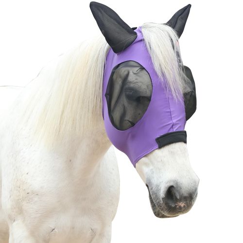 TARFEPA Stretchy Horse Fly Mask for Horses, Soft Lycra Equine Mesh Mask, Elasticity Horse Face Covering, Breathable&UV Protection, Violet, Full