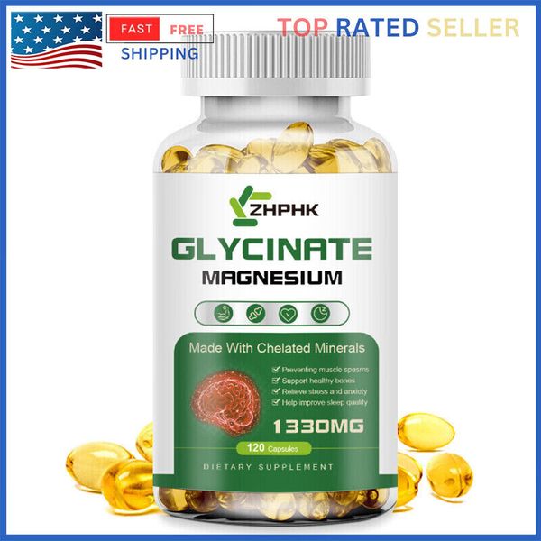 Magnesium Glycinate Capsules for Better Sleep & Nerve Function 1330MG 120PCS