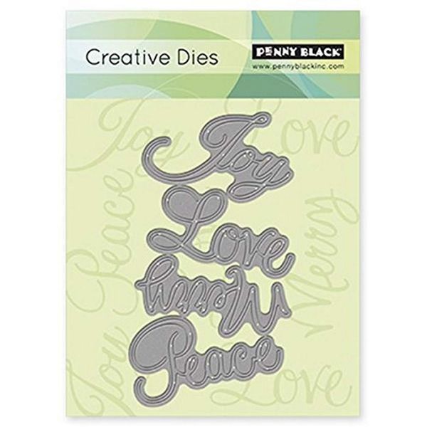 Penny Black Creative Dies-Love & Joy, 2.7"X4.8"