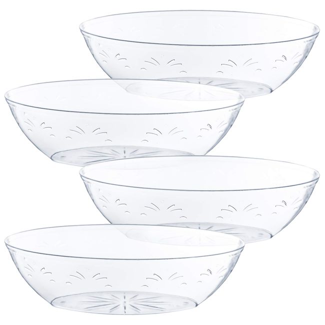 Clear Plastic Serving Bowls With Lids, Party Snack or Salad Bowl