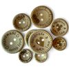 KnitForLess 100Pcs Buttons Wooden Hand Made with Love Mixed Sizes 3 Different Patterns