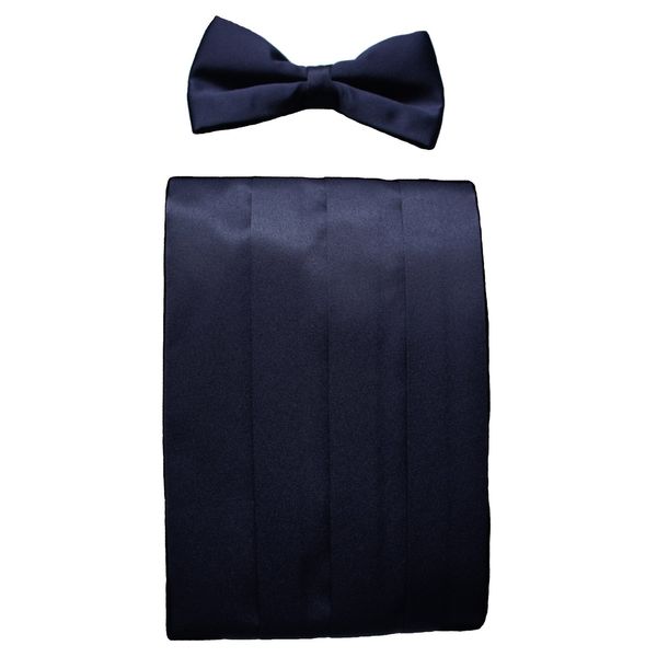 Navy Blue Cummerbund & Bow Tie Set