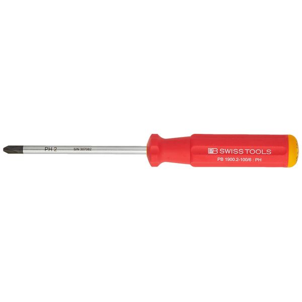 PB Swiss Tools PB SWISS TOOLS Swiss Grip Classic Phillips Screwdriver #2 mm Total Length 8.1 inches (205 mm) 1900.2-100/6