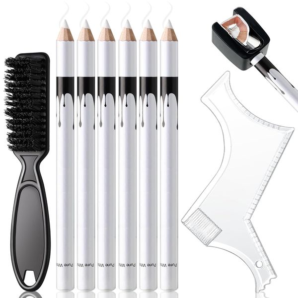 White Barber Pencil for Lineup Hairline Beard Guide Shaping Pencils Magic Barber