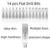 ANSAI 14-Piece Paddle Flat Bit Set, Drill Bits, Hole Punch, Hand Tool Drill Bits for Hobbies, Crafts, MG,HG,PG,RG Scale Model