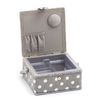 Hobby Gift Sewing Craft Hobby Storage Box, Small, Square, Polka Dot Grey