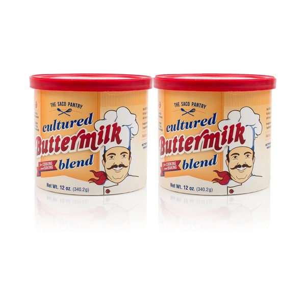 SACO Cultured Buttermilk Blend for Cooking and Baking, 12 ounce (Pack of 2) | Certified Kosher, Gluten-Free and Nut-Free.