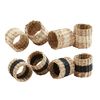 Mud Pie Black Seagrass Napkin Rings, 2" x 2" Dia