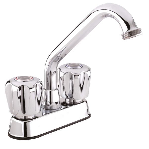 Belanger 3040W Dual Handle Laundry Tub Faucet with Swivel Spout and Hose End for Utility Sink, Polished Chrome