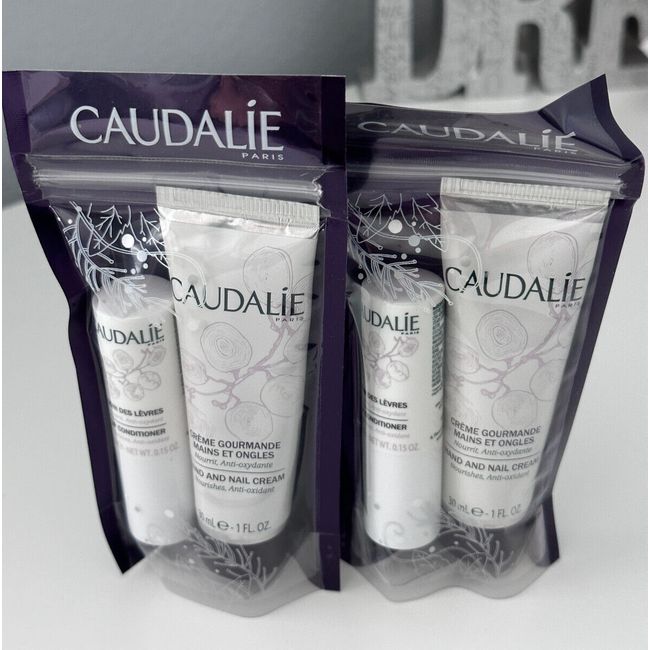 2x Caudalie Duo Set Hand Nail Cream + Lip Conditioner