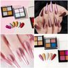 Mirror Powder Palette Solid Nail Powder Set of 4 Colors Mirror Nail Powder Nail Art Gel Nail Resin Metallic Powder with Tips (G)