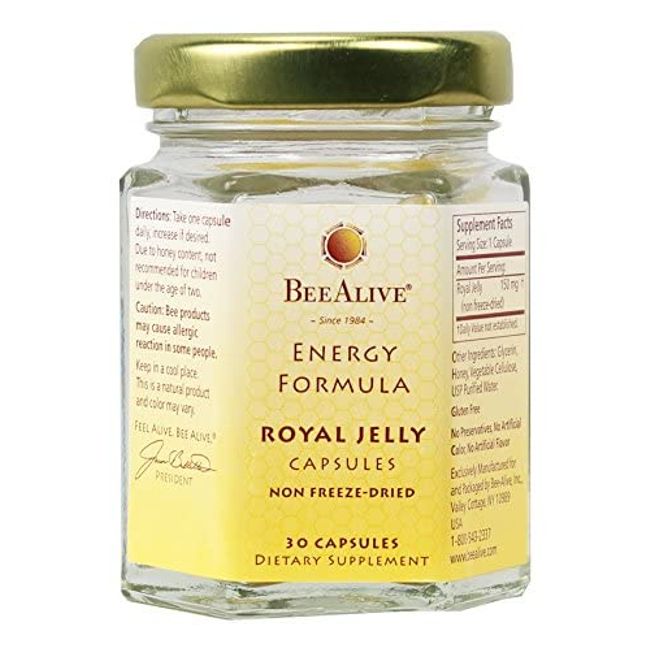 BEEALIVE Royal Jelly Energy Formula Non Freeze-Dried 150mg 30 Capsules