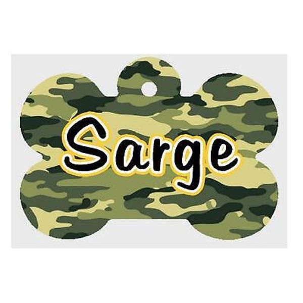 Personalized PET ID TAG Custom CAMOUFLAGE Theme Any Name Dog Tag Printed 2 Sides