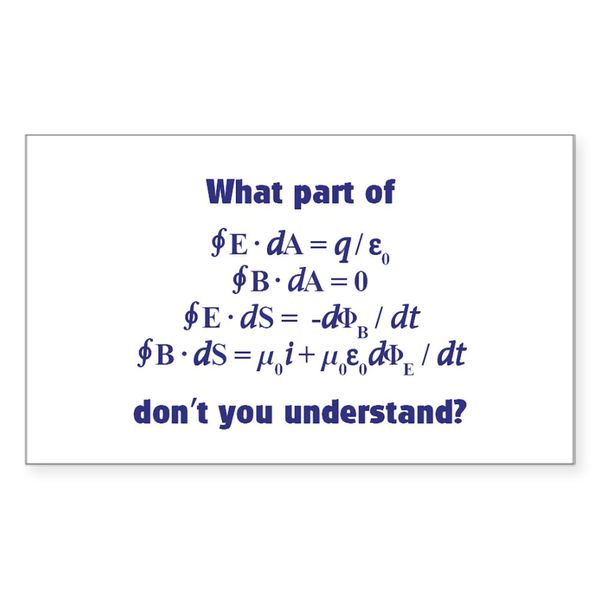 CafePress Maxwell's Equations Rectangle Sticker Rectangle Bumper Sticker Car Decal