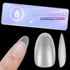 Kanavi Nail Tips, Short Oval, Sanded Nail Tips, 300 Pieces, 15 Sizes, Short, Full Cover, Plain Tips, Clear Tips, Practice, Commercial Use, Self Gel Nails (Almond)