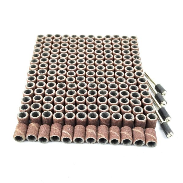 Merryland Sanding Drum Sander for Dremel 184pcs, Sanding Band Sleeve 120# 6mm 180pcs and Mandrel 4pcs Mini Rotary Tool Accessory Electric Power Tool DIY, RMTA184C4